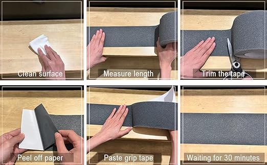 Danlaila Grey 4x60FT Heavy Duty Anti Slip Grip Tape for Stairs, Waterproof Non Skid Tape Outdoor, Non-Slip Strips for Indoor/Outdoor Use, Self-Adhering Weather Resistant Treads