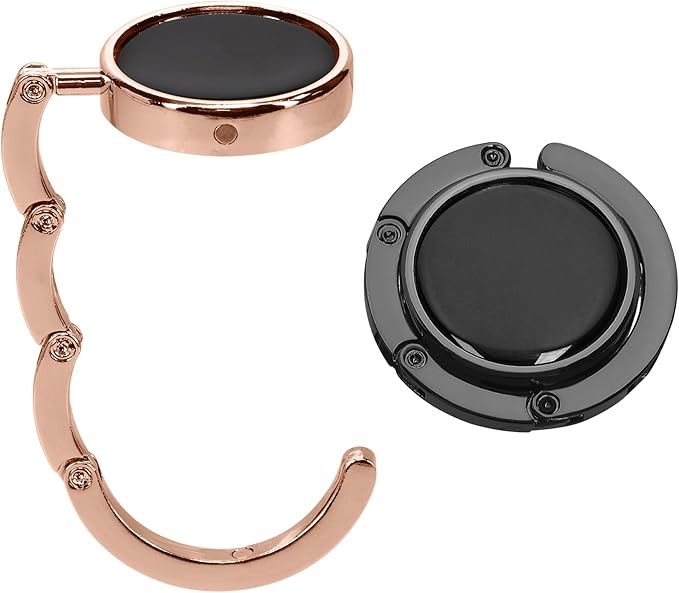 kwmobile Purse Hanger for Table (Set of 2) - Purse Hook for Table - Folding Handbag Hanger - Portable Bag Holder