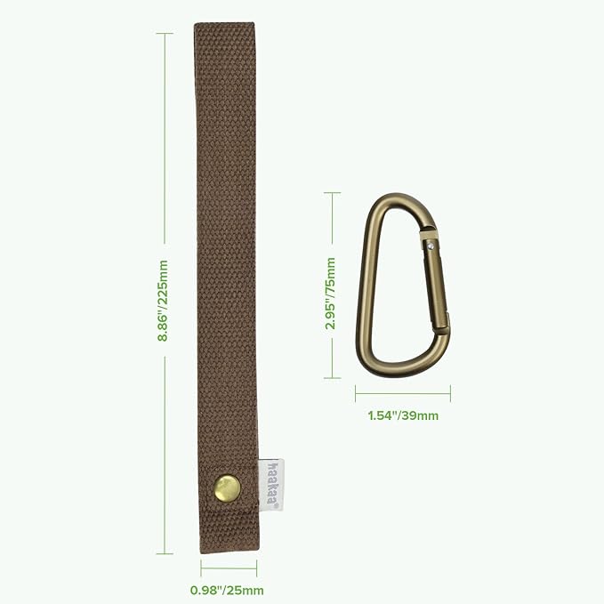 haakaa Baby Stroller Hooks for Bags丨Universal Stroller Straps and Hooks, Non-Slip with One-Hand Opening, Multipurpose Hooks for Diaper Bags, Backpacks, Bikes & Shopping Carts - Brown, 2 Pack
