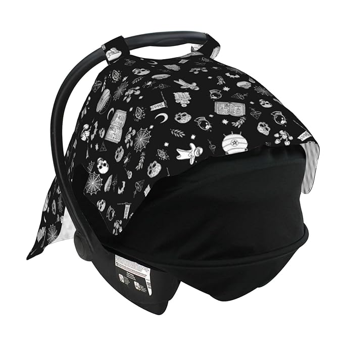 Gothic Baby Car Seat Canopy Cover Multi Use Nursing Cover for Mom Nursing Covers Newborn Goth Shower Gift