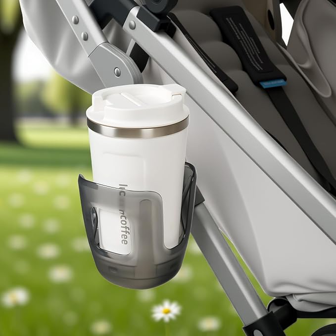 2 PCS Stroller Cup Holder Fits for UPPAbaby Vista/Vista V2/Vista V3/Cruz/Cruz V2/Cruz V3/Minu/Minu V2/Minu V3/Minu Duo, Holds Different Drink Sizes, One-Hand Quick Install/Remove, Folds with Stroller
