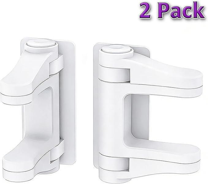 Door Handle Baby Proof, 2 Pack Door Lever Lock Child Proof No Drilling, Strong 3M Adhesive Child Safety Locks for Doors Cabinet Simple Install and No Tools Needed, White