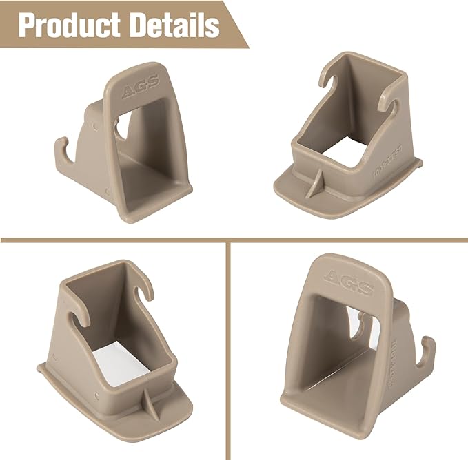 ISOFIX Interface Belt Latch Guide, 2Pcs Car Seat ISOFIX Interface Buckle Fixed Guide Groove Car Seat Bracket Connector (2Pcs Grey Brown)