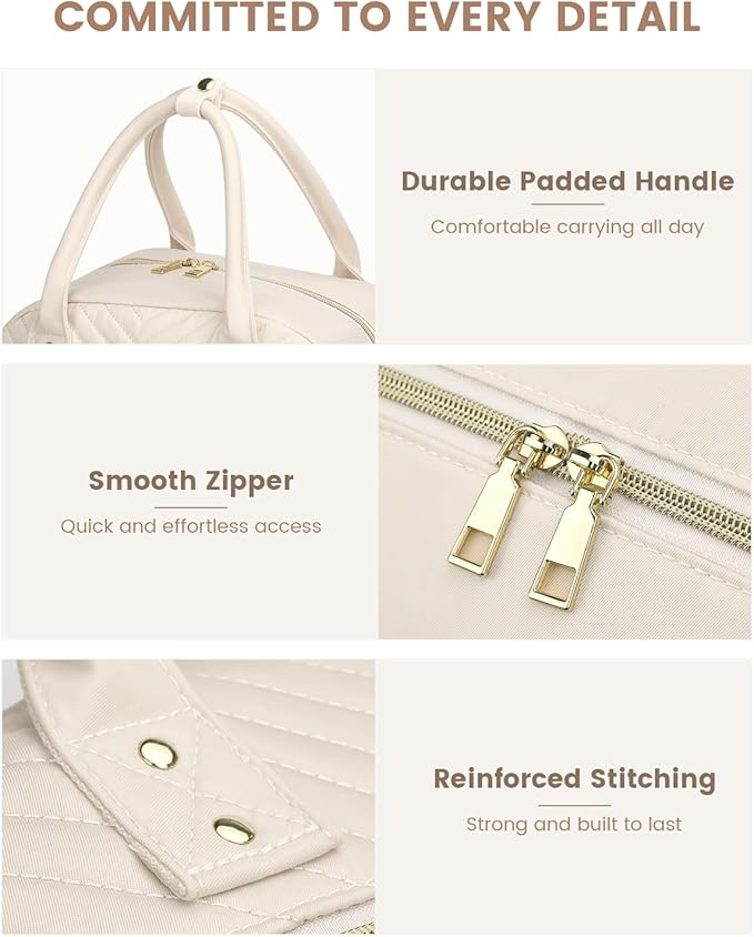 Pritent Diaper Bag Backpack,Baby Essentials Diapers Bag with Pacifier Case,Multipurpose Stylish Large Capacity Travel Backpack for Baby Girl/Boy(M-Beige)