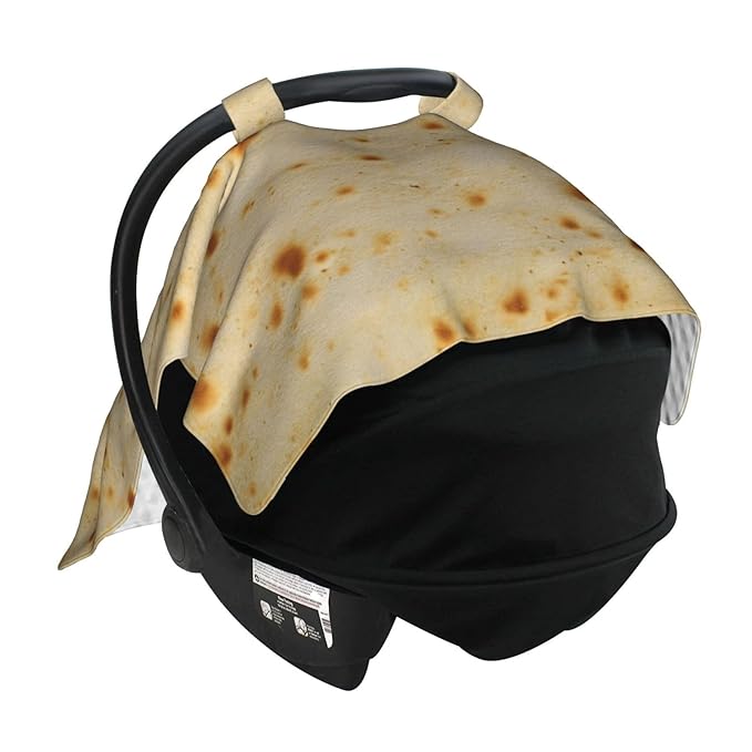 Burrito Taco Tortilla Car Seat Cover Baby Stuff Western Infant Carseat Covers Baby Girl Highland Car Seat Canopy Boy Winter Multi Use Nursing Cover for Newborn Carseat Canopy Nursing Covers