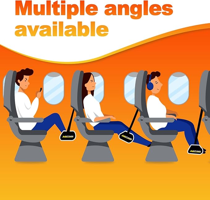 Upgraded Airplane Foot Hammock with Removable Base & Memory Foam - Wide Hardboard Support No-Collapse Foot Rest for Long Flights, Office, Travel - Thickened Design Relieves Foot Pain Travel Essentials