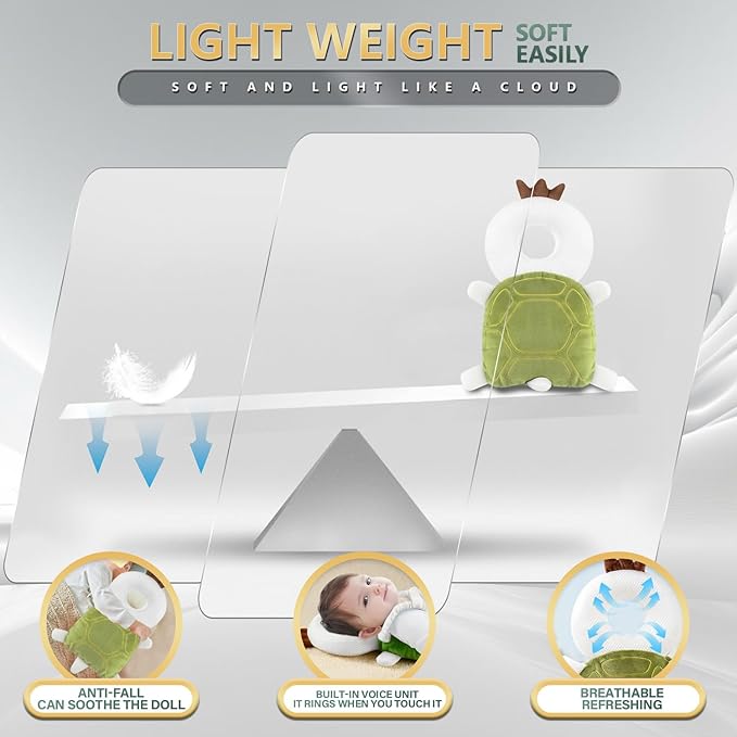 WKC Baby Head Protector Backpack with Knee Pads & Non-Slip Socks, Toddler Safety for Crawling & Walking (Style 4)