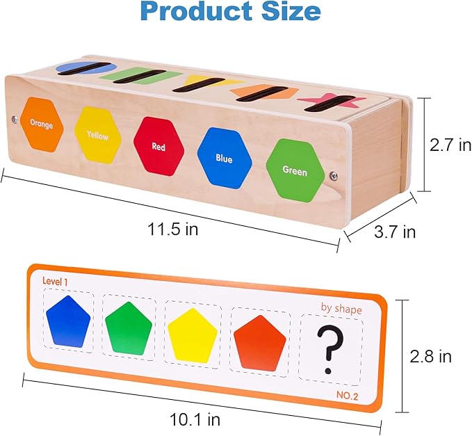 AISHUN Montessori for Toddlers, Magnetic Color Shape Sorting Matching Box,Early Learning Toys,Wooden Educational Toy, Fine Motor Skills Toys for Boys Girls (Blue)
