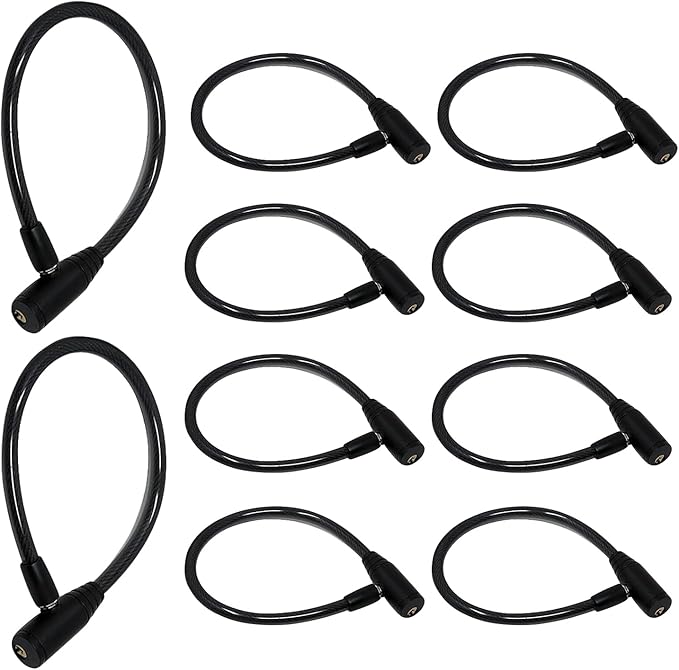 Urban August Child-Proof Refrigerator Lock for Kids & Adults - Lock for French Door Fridge and Cabinet (Regular, Black, 10 Pack Keyed Alike)