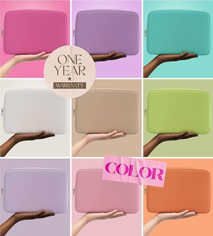 Embla Large Makeup Bag and Waterproof Nylon Travel Toiletry Bag, Large Capacity Cosmetic Zipper Pouch, Purple