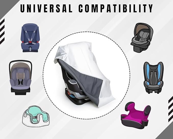 DS. DISTINCTIVE STYLE Baby Car Seat Cover Cooling Pad Sun Shade Infant Car Seat Cooler Protector Keeps Toddler Seat Cool Travel Accessories Silver