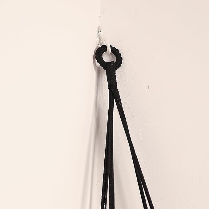 Stuffed Animal Storage Hammock Corner Hanging Net Stuffy Animal Hammock Macrame Toy Display Plush Toy Holder for Kid Bedroom Decor Boho Nursery Playroom Organizer (Black)