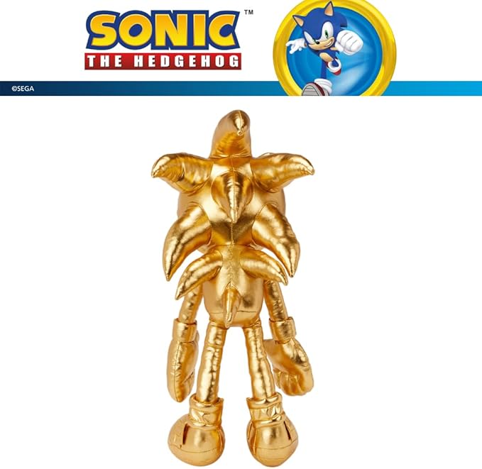 Sonic The Hedgehog Anime 24K Gold Kids Bedding Super Soft Plush Cuddle Pillow Buddy, One Size, (Officially Licensed Product)