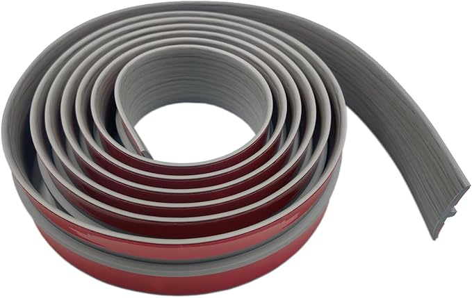 DAILISEN 9.84ft T Molding Flexible Self Adhesive T Shape Floor Transition Strip Bendable T Rubber Trim T Transition Strip for Tile to Laminate Flooring