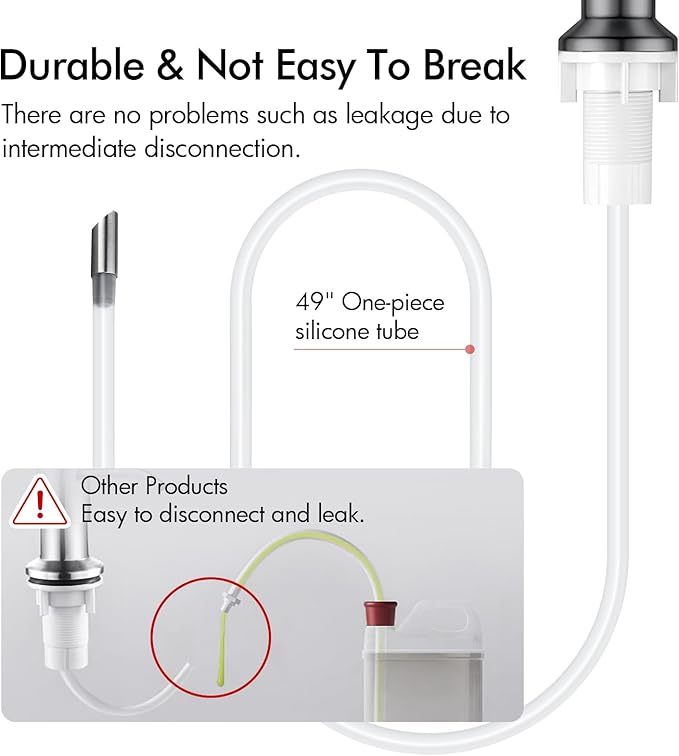 BAGNOLUX Kitchen Sink Soap Dispenser Extension Tube Kit with Check Valve, Under-Sink & Countertop Filtration, Bottle Washer for Hose Extender