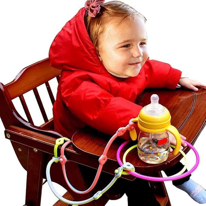 Toy Safety Straps 4PK Stretchable Silicone Pacifier Clips Baby Toddler Teether Bottle Harness Straps for Strollers,High Chair,Shopping Cart,Cribs,Exersaucer