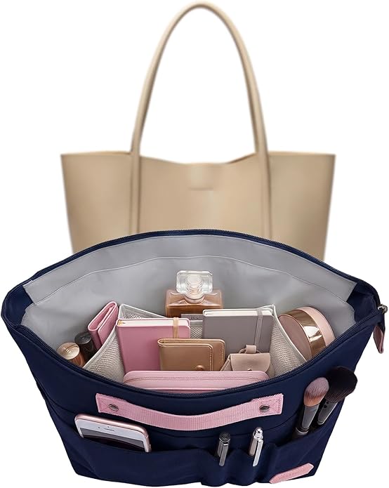 VANCORE Purse Organizer Insert for Handbags,Tote Bag Organizer Insert with Zipper Bag,Premium Handbag Organizer Inside Liner for Women