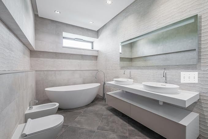 Toggle Light Switch Wall Plates 3-Gang Switch Electrical Cover Plate Unbreakable Thermoplastic Faceplate, White (3 Pack)