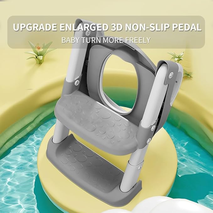 Potty Training Toilet Seat For Boys Girls, Toddler Toilet Seat With Step Stool Ladder, Foldable Toddler Potty Seat For Toilet With Non-Slip Design, Adjustable Height