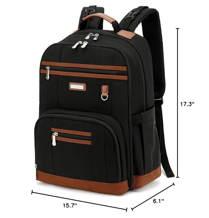 BILLITON MASHI Diaper Bag Backpack, Large Baby Nappy Bags with Portable Changing Pad for Boys and GirlsMultifunction Travel Baby Bag for Moms Dads, Shower Gifts Waterproof and Stylish,Black