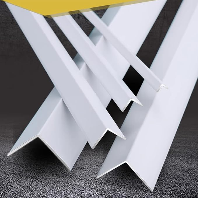 White Wall Corner Protector, 4Pcs, Length 35.4in, Width 0.79in - Self Adhesive Metal Corner Protector for Aluminum Trim molding, Cabinet Edge Guard, Easy to Install