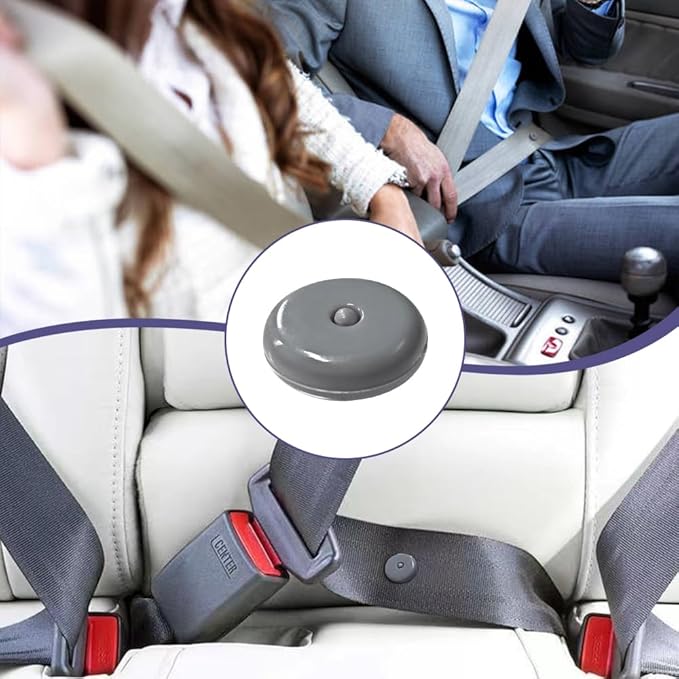 10 Sets Universal Fit Seatbelt Stopper Kit, Snap-on Seat Belt Button Stop, Car Accessories Plastic No Welding Required Seat Belt Buckle Button Prevent Seatbelt Clip from Sliding Down (Gray)