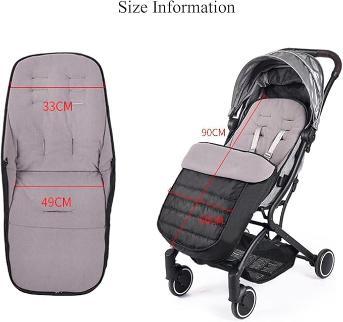 2 in 1 Baby Stroller Cushion Bunting Bag Removable Windproof Footmuff Toddler Warm Pushchair Seat Mat Cushion Outdoor Thicken Cushion Kids Warm Leg Protector Bag Stroller Liner