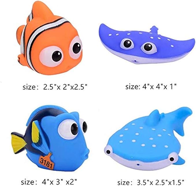 Kid Shower Toy Baby Bath Squirt Toys,Shark Bathtub Water Toys,4pcs Toddlers Infant Swimming Pool Toys,for Birthday Gifts Summer Beach,Pool Activity