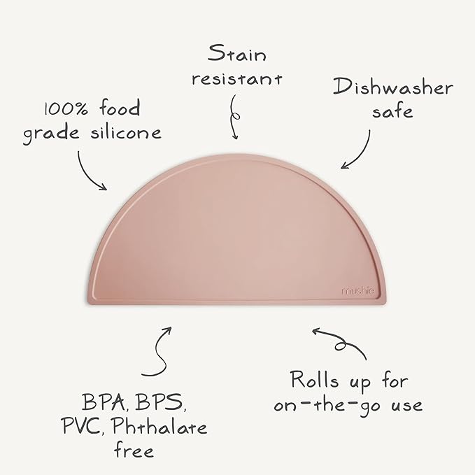 mushie Silicone Placemat for Kids | BPA-Free Non-Slip Design (Rainbows)