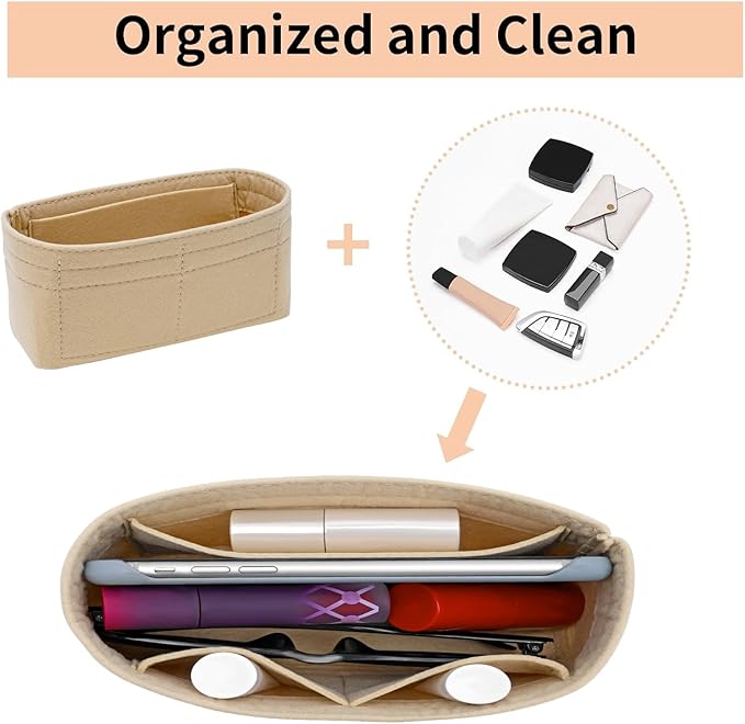LOUKAYCCI Felt Mini Organizer Insert for Longchamp mini XS Bag,Purse Organizer Insert For Handbag