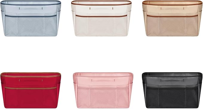 GIVLEFLY Tote Organizer Insert with Multiple Pockets Purse Dividers with Handle Lightweight Purse Liner with Cup Holder Fit for Longchamp Large Medium Size,Neverful and More(Large,Light Blue)
