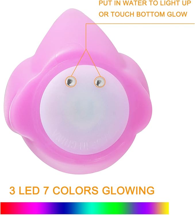 VIBOYLAR Bath Toys for Toddlers 1-3: 6 Packs Light-Up Floating Dinosaur Baby Toddler Bath Toys Set for Boys Kids Birthday Easter Christmas - Water Bathtub Shower Pool Bath Toy for Children Preschool