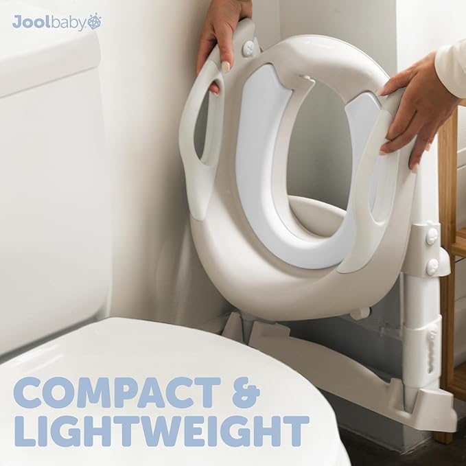 Jool Baby Potty Training Seat with 2 Step Ladder for Toddlers - Splash Guard, Adjustable Height (Oatmeal)