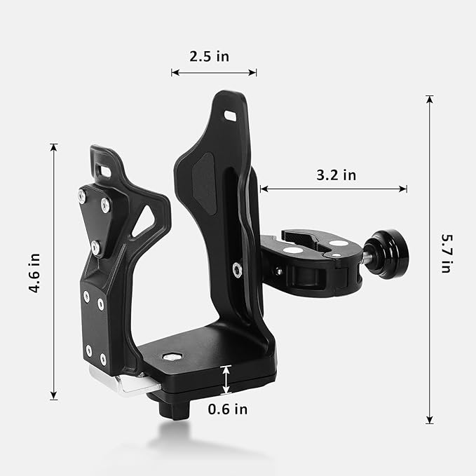 Upgraded Motorcycle ATV Cup Holder Anti Theft, Extra Large Bike Water Bottle Holder 1.95 – 3.6 inch Universal Size, Drink Holder Handlebar with Metal Clamp for Scooter Boat Stroller Wheelchair
