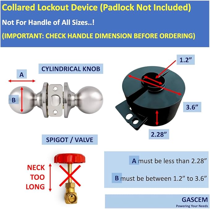 Door Knob Lockout Device (Matt Black, Padlock Not Included). Door Handle Lock - Prevents Doorknobs from Turning and Access to Keyhole. Childproof Door Knob Cover.