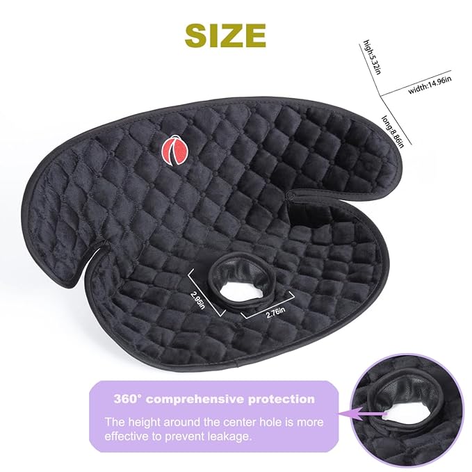 JOOLIO B&S Baby Piddle Pad Car Seat Liner,Potty Training car seat Protector with Waterproof Liner for Child Safety Car Seat Stroller and Dinner Chair,Machine Wash and Dry,Black