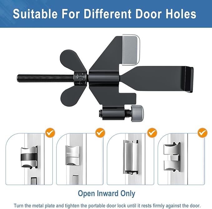 2 Pack Door Stop Alarm with Adjustable Portable Door Lock 120 dB Travel Door Stopper Door Wedge Alarm with 3 Levels Sensitivity for Hotel, Home, Apartment