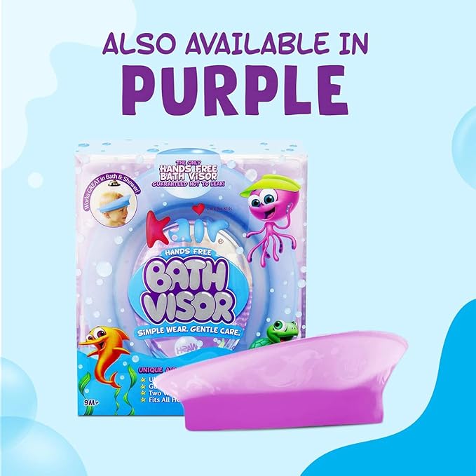 Kair Bath Visor for Babies, Silicone Air Cushioned Shower Cap for kids, Shower Water Guard for 1-9 Years Children bath and Toddler Bath (Head Circumference Greater Than 15 Inches)