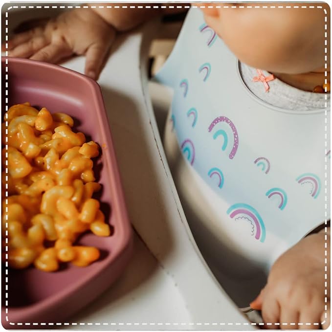 otterlove Silicone Bib – 100% Pure Platinum LFGB Baby Bibs with No Fillers – Wide Food Catching Pocket – Easy Clean – Mess Proof – Dishwasher Safe – BPA and Phthalate Free