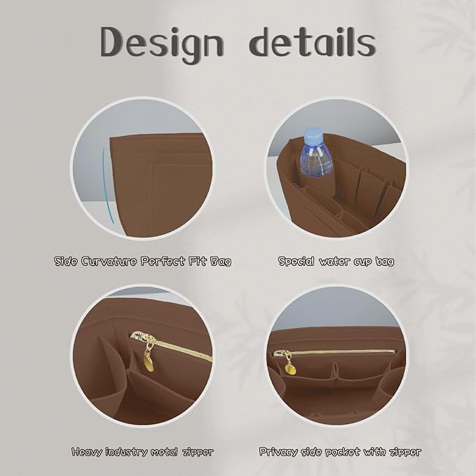 Lckaey Purse Organizer Insert For Le Pliage Large Purse Insert For Long Champ organizer1012-25Camel-L