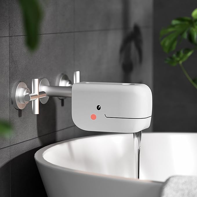 Adorila Bath Spout Cover, Silicone Spout Cover for Kids, Bathroom Tub Faucet Cover Faucet Extender Protector for Bath Tap (Grey)