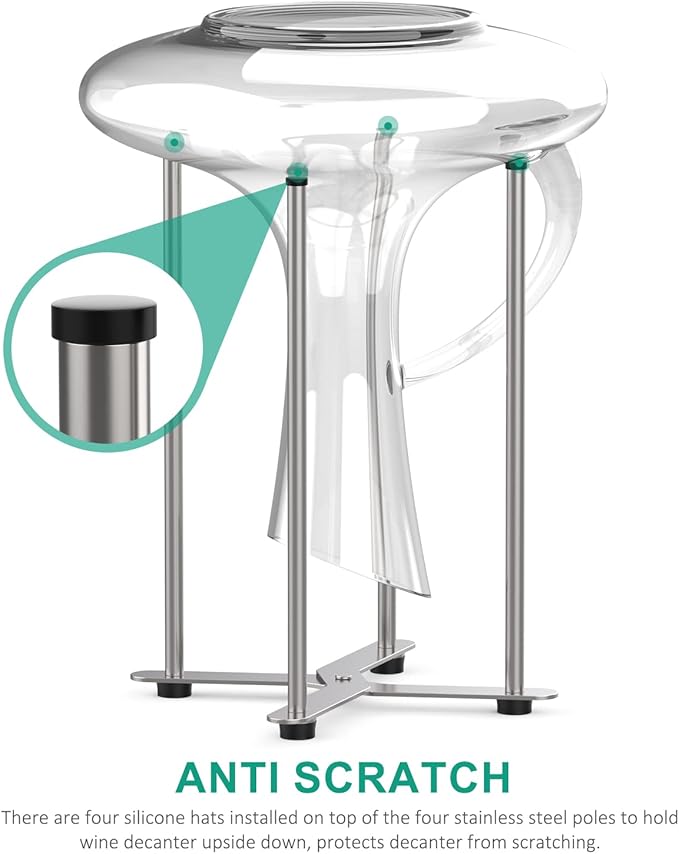 SHILFID Plastic Bag & Bottle Drying Rack, Multifunctional Wine Decanter Holder, Collapsible Countertop Stand