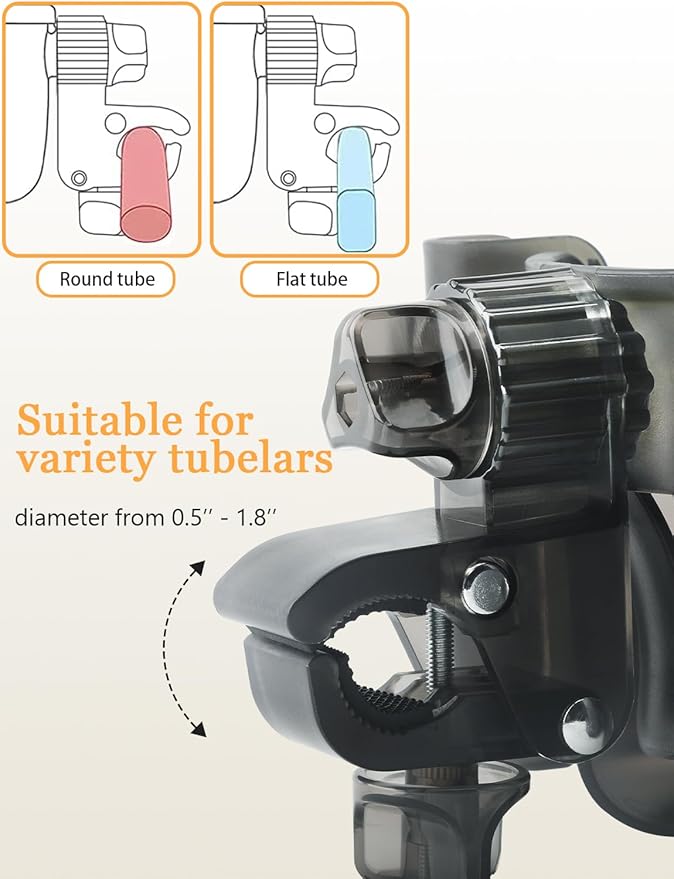 Universal Stroller Cup Holder with Phone Holder, 360° Rotatable Strong Clip, Big Storage Space for Walker, Wheelchair, Stroller, Bike (UM-SCH-B2507)