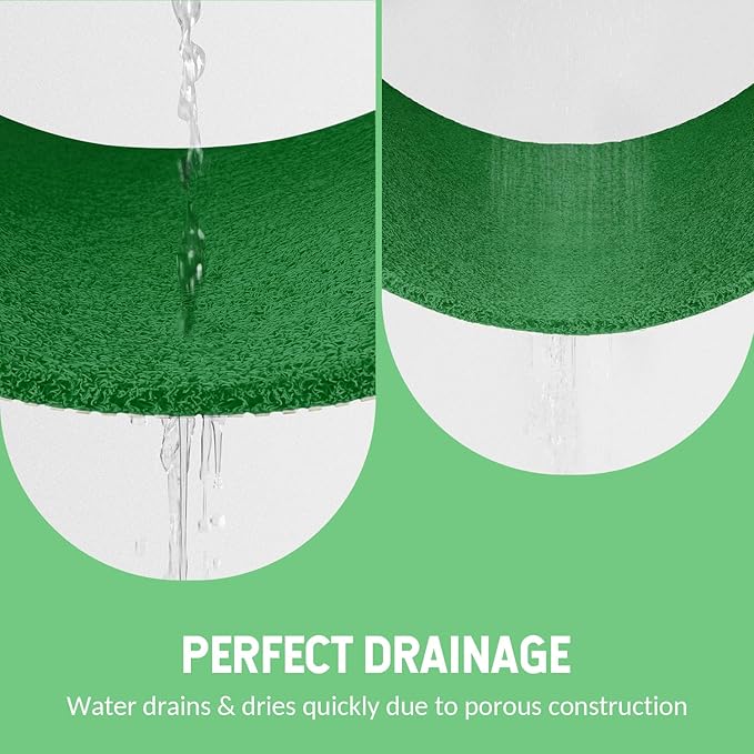 Hargiis Non-Slip Bathtub Mat, 2 Pack Anti Slip Shower Mat, Fast Drying Bathtub Mats, Foot Scrubber Mat, Anti Slip Mat for Tub, Floor, Bathroom, Kitchen, Home, Hotel (Dark Green 24"×16"+24"×16")