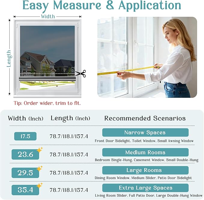 Haton Window Privacy Film One Way Window Tint for Home, Sun UV Blocking Heat Control Reflective Mirror Film, No Glue Static Cling See Out Not in Glass Door Covering, Black Silver, 35.4" x 157.4"