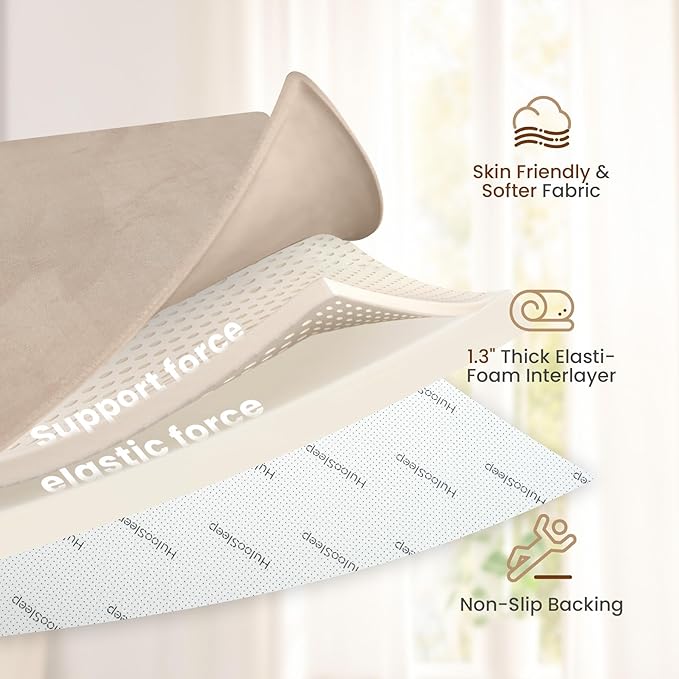 Huloo Sleep Baby Play Mat for Floor,Large 79"×79" Playpen Mat for Toddler,Infant,Kids,1.3" Thick Non-Slip Nursery Rug,Water Repellent Soft Padded Activity Mats for Tummy Time, Crawling,Playroom(Beige)