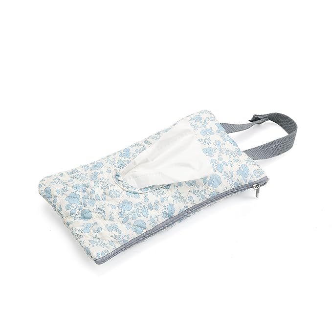 Quilted Baby Wipe Holder Quilted Wipe Pouch Portable Hanging Floral Wet Wipes Bag for Car, Stroller (Pink 3)