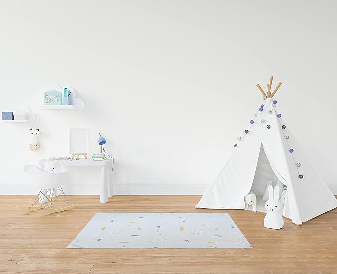 ORIBEL Splat Mat| 51''x51''| Baby Splat Mat for Under High Chair| Easy to Clean Mat| Non-Slip Play Mat| Stain & Water- Resistant| Machine Washable Spill Mat