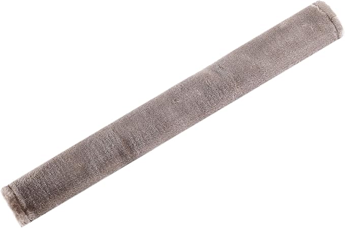 Amooca Soft Faux Fur Universal Fit Seatbelt Cover Car Truck SUV Airplane Seat Belt Shoulder Pad for Carmera Backpack Straps Neck Cushion Protector Extra Long 25.6in Brown Gray