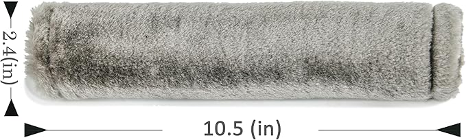 Amooca Soft Faux Fur Universal Fit Seatbelt Cover Car Truck SUV Airplane Seat Belt Shoulder Pad for Carmera Backpack Straps Neck Cushion Protector 2 Pack 10.5in Brown Gray